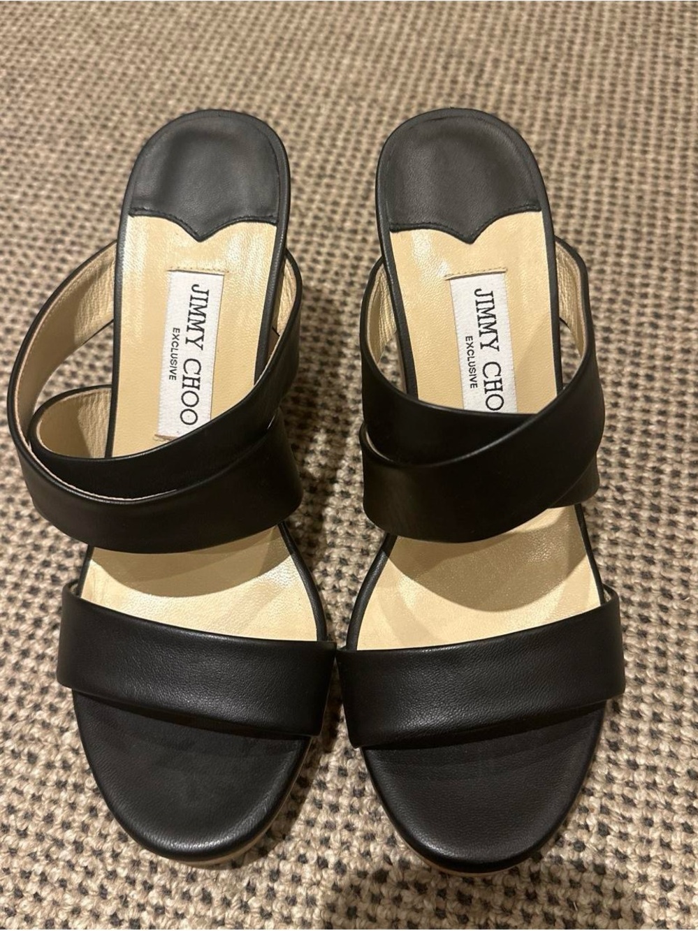 Jimmy Choo Black Leather Mules